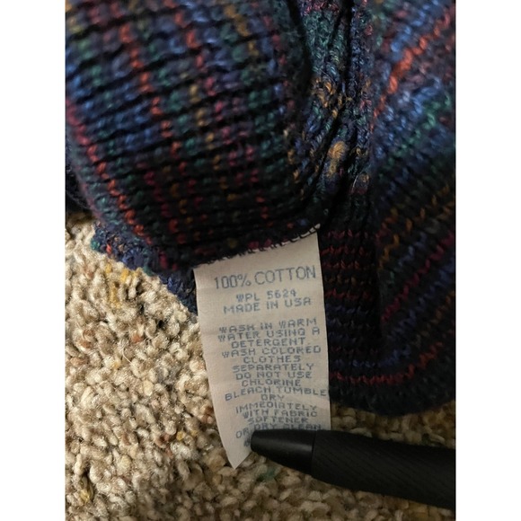 Susquehanna Trail Outfitters Vintage Golf Sweater Mens Lg Navy Blue Cotton USA - Picture 4 of 4